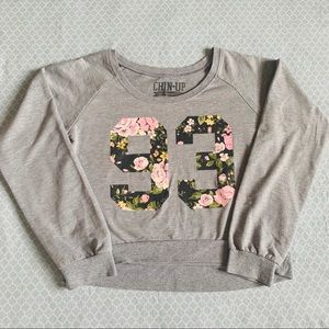 Grey floral graphic sweatshirt